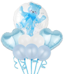 Set 8 Baloane folie si latex Baby Boy 60 cm 