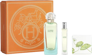 Set Apa de Toaleta cu vaporizator 100 ml + Sapun pentru fata si corp 50 g + Apa de Toaleta 15 ml Hermes Un Jardin Sur Le Nil 