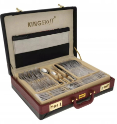 Set de tacamuri Kinghoff KH 3504 72 de bucati pentru 12 persoane carcasa otel inoxidabil argintiu 