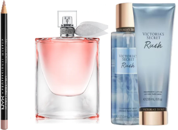 SET LANCOME LA VIE EST BELLE 75 ML FEMEI + SET VICTORIAS SECRET RUSH 250 ML + CREION NYX NUANTA TRUFFE 