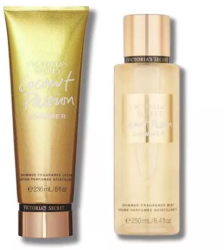 SET VICTORIA S SECRET COCONUT PASSION SHIMMER LOTIUNE + SPRAY 