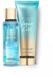 SET VICTROIA S SECRET LOTIUNE + SPRAY AQUA KISS 