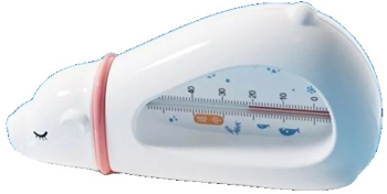 Termometru pentru Baie Flippy Plutitor Rezistent la apa Multifunctional Model Urs Polar 15x7.5x4 cm Alb 