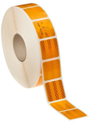 Banda reflectorizanta adeziva intrerupta pentru prelate - GALBENA rola 5cm x 45m 
