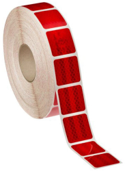 Banda reflectorizanta adeziva intrerupta pentru prelate - ROSIE rola 5cm x 45m 