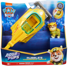 Patrula Catelusilor Vehicul Catelusii Acvatici Figurina Rubble Si Vehiculul Rechin Ciocan 