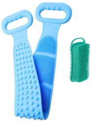 Set perie tip banda 2in1 si burete silicon 2in1 pentru curatare exfoliere si masaj corporal 