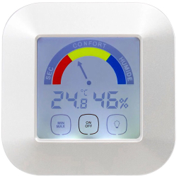 Statie meteo cu afisaj LCD Digital temperatura umiditate 87× 87× 20 mm 2× AAA OMEGA OWS20 