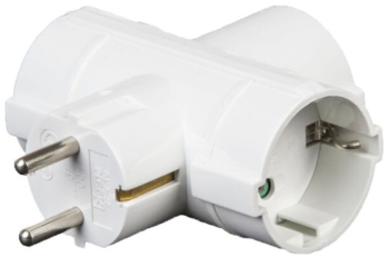 Stecher triplu in T cu contact protectie 3x Schuko 16A 3500W Modee Technik MT-3WT