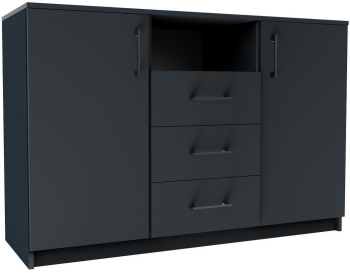 Comoda cu patru sertare Sani Simple Grafit 120 x 42 x 80 cm 