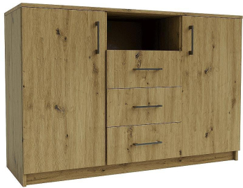 Comoda cu patru sertare Sani Simple Stejar artizan 120 x 42 x 80 cm 