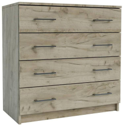 Comoda cu patru sertare Sani Simple Stejar grey kraft 80 x 42 x 80 cm 