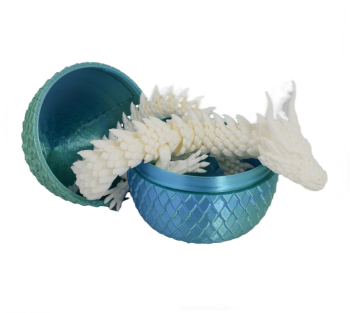 Figurina Sani Dragon in Ou 90 x 115 mm Albastru deschis Verde Alb 