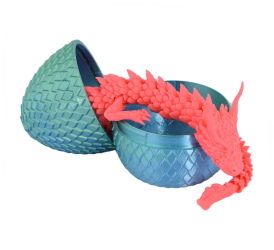 Figurina Sani Dragon in Ou 90 x 115 mm Albastru deschis Verde Roz 