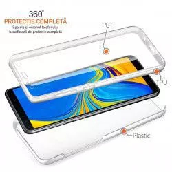 Husa 360 Samsung A70 A705 - FullBody Protectie Fata+Spate - Silicon + Policarbonat Transparenta 