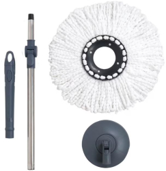 Mop rotativ 360 grade cu maner metalic telescopic 