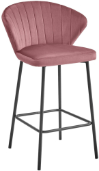 Scaun de bucatarie/bar Artool Gatta catifea metal roz si negru 55x49x90.5 cm 