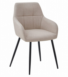 Scaun stil fotoliu bucatarie/living Artool Beni stofa metal bej si negru 57x59x85 cm 
