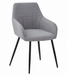 Scaun stil fotoliu bucatarie/living Artool Beni stofa metal gri deschis si negru 57x59x85 cm 