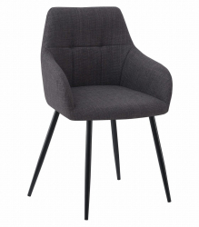 Scaun stil fotoliu bucatarie/living Artool Beni stofa metal gri grafit si negru 57x59x85 cm 