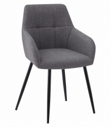 Scaun stil fotoliu bucatarie/living Artool Beni stofa metal gri inchis si negru 57x59x85 cm 