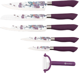 Set De 6 Cutite Klausstech De Bucatarie Usor De Curatat Ergonomice Maner Anti-alunecare Usoare Mov 
