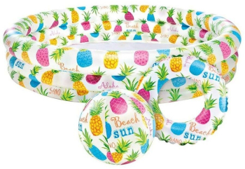 Set piscina gonflabila pentru copii + Colac + Minge Intex 59469 132 x 28 cm Multicolor 