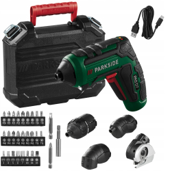 Surubelnita Electrica Parkside Multifunctionala cu Acumulator si Accesorii incluse Adaptor de taiere de cuplu excentric si unghiular Biti 