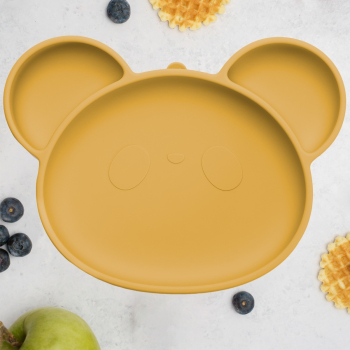 Farfurie din silicon cu ventuza AppeKids Panda - Honey
