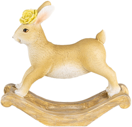 Figurina Iepuras Paste polirasina maro alba 16x5x14 cm 