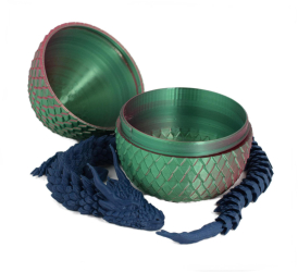 Figurina Sani Dragon in Ou 90 x 115 mm Verde Rosu Albastru inchis 