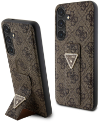 Husa pentru Samsung Galaxy S24 Plus - Guess Grip Stand 4G Triangle Strass GUHCS24MPGS4TDW - Brown 
