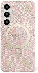 Husa pentru Samsung Galaxy S25 Ultra - Guess IML Peony On 4G Background MagSafe GUHMS25LH4PYEEP - Pink 