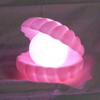 Lampa de Veghe Flippy Model Scoica cu Perla Lumina Calda Roz 
