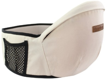 Port-Bebe Ergonomic Ajustabil cu Scaun 3 Pozitii Bumbac Respirabil pentru Copii 0-3 Ani 20 kg Maxim Bej 