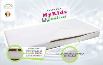 Saltea Fibra Cocos MyKids Bumbacel 120x60x09 cm 