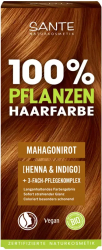 Vopsea bio pentru par pe baza de plante rosu-mahon 100g Sante 