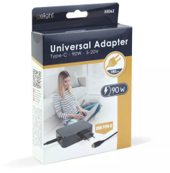 Adaptor incarcator USB-C 90W 5-20V 1.8m negru delight 55062 
