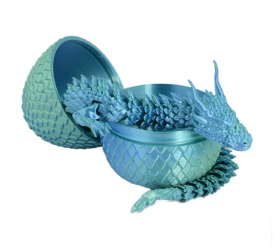 Figurina Sani Dragon in Ou 90 x 115 mm Albastru deschis Verde 