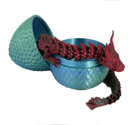 Figurina Sani Dragon in Ou 90 x 115 mm Albastru deschis Verde Rosu 