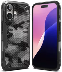 Husa pentru iPhone 16 Plus - Ringke Fusion X Design - Camo Black 
