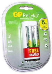 Incarcator AA/AAA NIMH R3/R6 + 2xR6 2100mAh +adaptor WA12 GP 