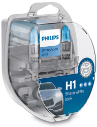 Set 2 becuri auto h1 whitevision ultra philips 