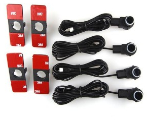 Set 4 senzori parcare tip OEM look 16.5mm diferite culori cu freza inclusa Negru 