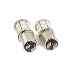 Set becuri LED auto de frana 12V P21/5W BA15D dublu filament 20x5730SMD alb 500lm CARGUARD 2buc 