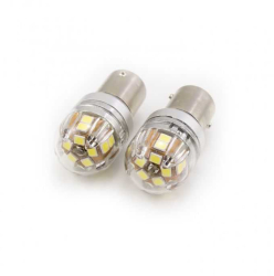 Set becuri LED auto P21W BA15S 12-24V 15x2835SMD 880lm alb Canbus CARGUARD 2buc 