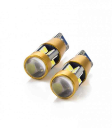 Set becuri LED SMD T10 W5W 12V 5W 300lm alb pentru interior portbagaj Canbus CARGUARD 2buc 