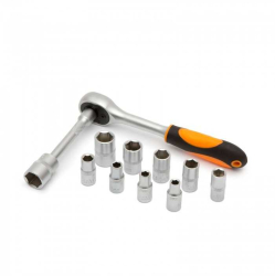 Set chei tubulare 12buc 1/4 5-13mm clichet Crom-Vanadiu HANDY 