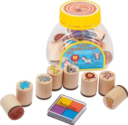 Set de 8 stampile cu animale tusiera inclusa 