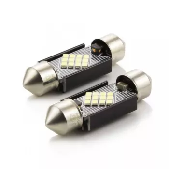 Set LED auto 41mm C5W si C10W pentru interior / portbagaj 12V 3W 240lm alb Canbus 2buc CarGuard 